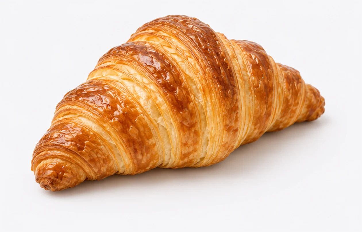 A single golden butter croissant